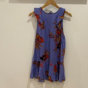 Free People Floral Print Tank Top - Blue and Red